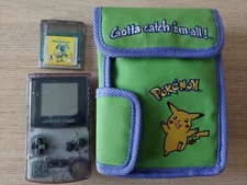 Nintendo Game Boy Color Clear Purple /W Game & Carry Case Good Condition Tested