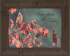 TOUCH OF SPRING by Greg Clair 17x21 FRAMED ART PICTURE Cardinal Bird Fall Friend