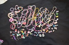 Young Girl Jewelry Lot Dress up Necklace Bracelet Clip on Earrings 70 pcs.
