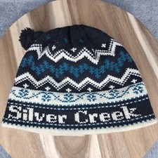 Vintage Vermont Originals Hat Cap Beanie 100 Wool Black Winter Ski Made USA