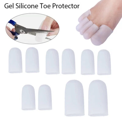 up 10x Pain Relief Toe Sleeve Gel Silicone Toe Cap Cover Protector Corn Blister