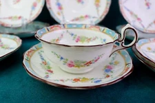 Antique Redfern & Drakeford R & D Balmoral 4472 W Cups & Saucers 17 pc England