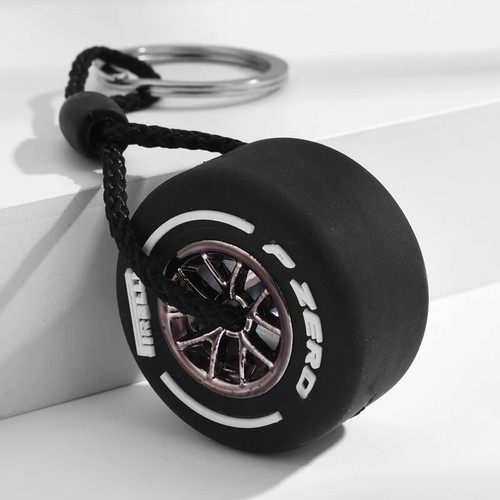 Hot F1 Racing Tire Keychain Car Key Accessories PVC Tire Pendant Bag Charms - Picture 17 of 38