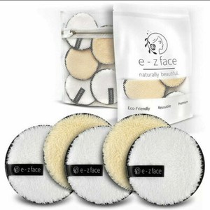 NEW E-Z Face Set of 5 Reusable Washable Makeup Remover Pads Two Tone Micro-Fiber