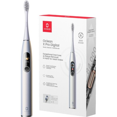 Oclean X Pro Digital Elektrische Zahnbürste silber Schallzahnbürste Touchscreen 