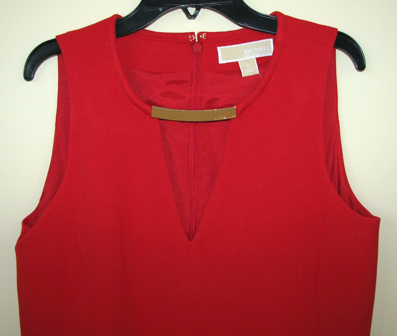 NEW MICHAEL KORS RED BLAZE ABITO A TUBINO DONNA con accento tono oro prezzo al pubblico consigliato dal produttore $140