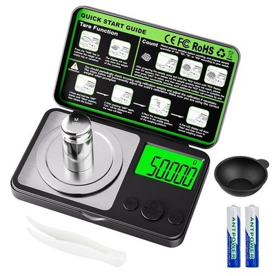 Digital Milligram Scale 50g x 0.001g, Mini Precision Scale with Tare weight Func