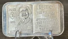 VINTAGE 1974 LIMITED EDITION SILVER ART BAR - PHYSICIST ALBERT EINSTEIN #0450