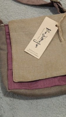 Levi's Men's Crossbody Messenger Bag Beige Brown Purple Solid w/ Pockets Small