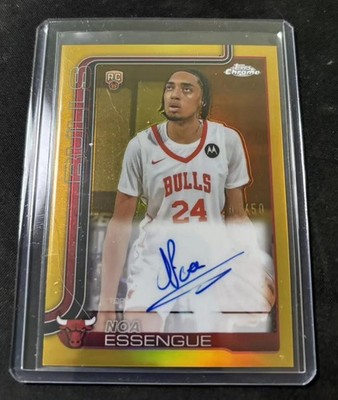 2025-26 Topps Chrome Noa Essengue RC Rookie Auto Gold Refractor 04/50