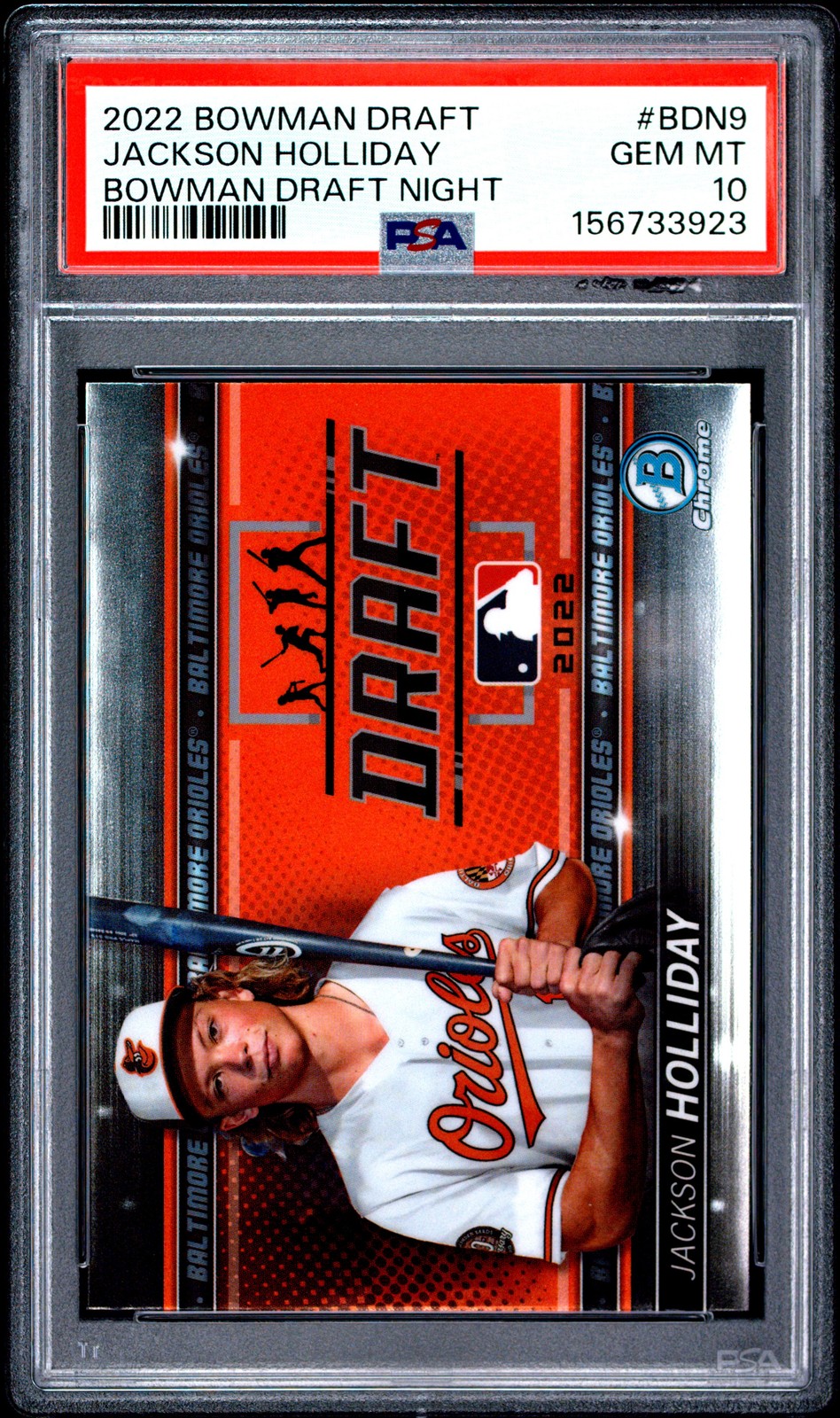 2022 BOWMAN DRAFT BOWMAN DRAFT NIGHT #BDN9 JACKSON HOLLIDAY PSA 10 view 1