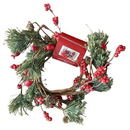 5 Ft Ashland Coiled Garland Snowy Red Berries And Pinecones