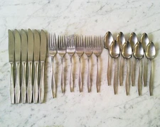 Valor Stainless Japan Mid Century Flatware Set / Lot of Knives Forks Spoons