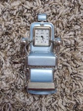 Mini Vintage Style Barber Chair Clock - Light Blue Collectible Tiny Clock JAS