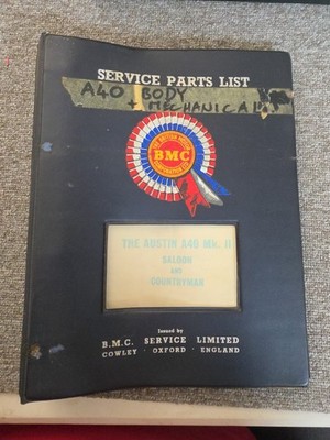 Austin A40 Mk2 Saloon Countryman - Mech  Body Service Parts List Manual 1966