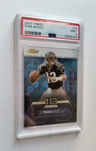 2003 Topps Finest #35 TOM BRADY New England Patriots Tampa Bay Buccaneers〰️PSA 9