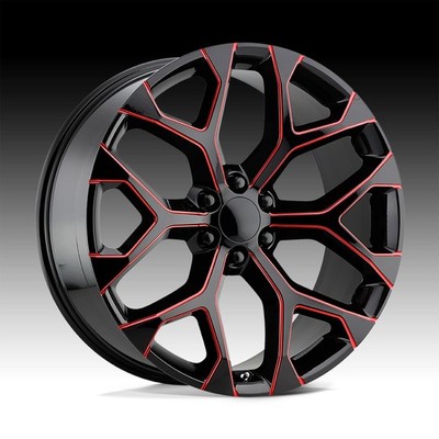 Performance Replicas 176MR PR176 Gloss Black Red Milled 20x9 6x5.5 24mm
