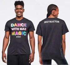 Zumba Crew Neck INSTRUCTOR Unisex Tee ~ Bold Black ~ XS/S  M/L  XL/XXL ~ New!