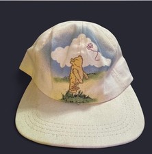 Disney Winnie the Pooh Hat 90s USA Embroidered Kite Scene Strapback Poohwear Vtg