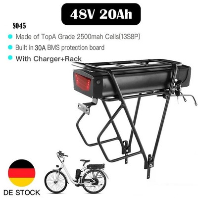 48V 20Ah E-bike Akku Elektrofahrrad Fahrrad Lithium Li-ion Batterie Gepäckträger