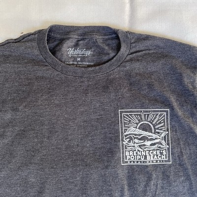 Brenneke s Poipu Kauai Shirt M Gray Beach Mahi Mai Tai Restaurant Hawaii 3025
