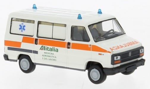 Brekina 34910 - 1/87 Fiat Ducato Bus, Ambulance Alitalia, 1982 - New