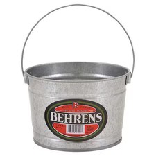 Behrens B325 3/4 Gal Round Bucket, 7 1/4 In Dia, Silver, Galvanized Steel