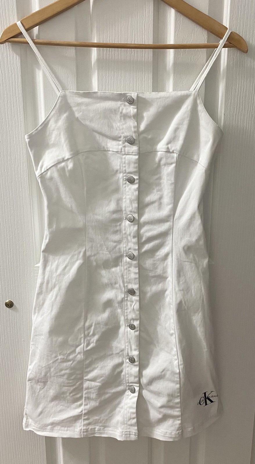 CALVIN KLEIN JEANS Ladies White Fitted Dress Size XS