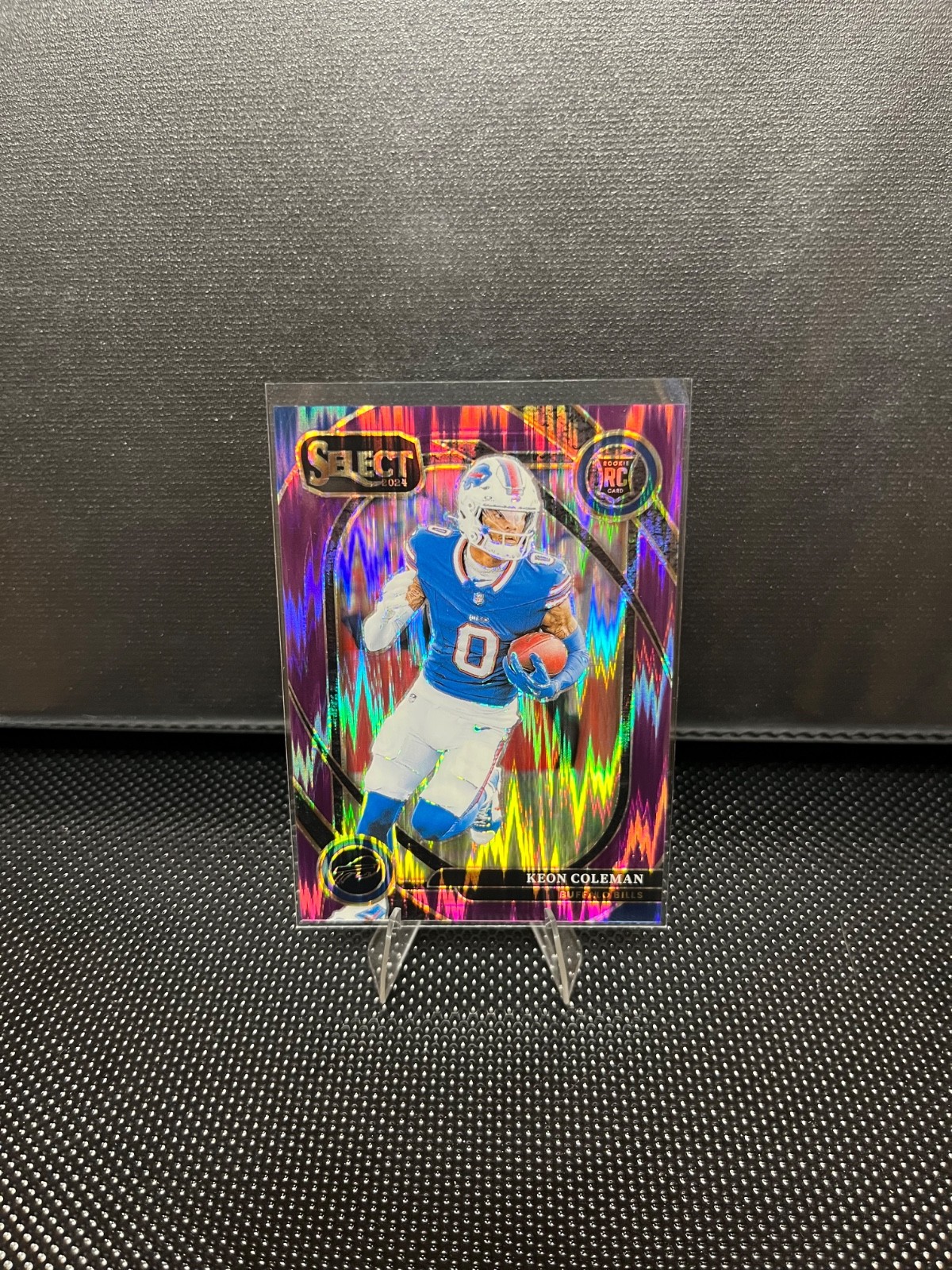 2024 Panini Select - Club Level Keon Coleman #280 Purple Shock Prizm /360 (RC)