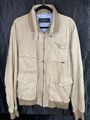 MENS Gucci Monogram Suede Jacket Size 56