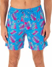 Hurley Cannonball Volley Boardshorts Mens M Blue Floral Hybrid Stretch NEW