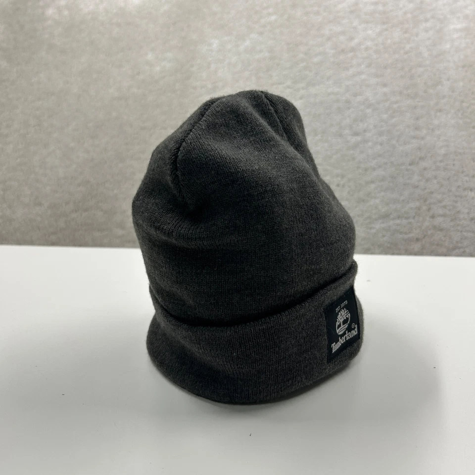 Timberland Gorro Adulto OSFA Elástico Tejido Puño Abatible Logo Ropa de Calle Gris Foto 3 de 4