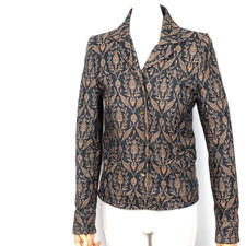 KENZO JUNGLE Jacquard Brown Damask Floral Tapestry Jacket Blazer 38 M Vtg.