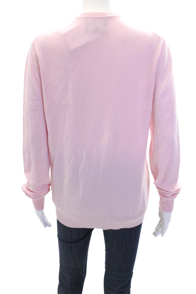 Top tejido Markus Lupfer mujer algodón manga larga cuello redondo rosa talla M Foto 3 de 4