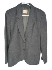 VTG Pendleton Blazer Jacket Women's Gray 100 Virgin Wool USA Made 60s 70s