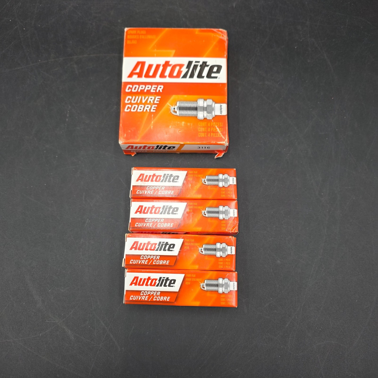 NOS Autolite 3116 Set Of 4 Spark Plug-Copper Resistor