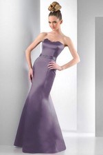 Bari Jay 115 Purple Formal Mother Wedding Dress 10 Satin Strapless Elegant