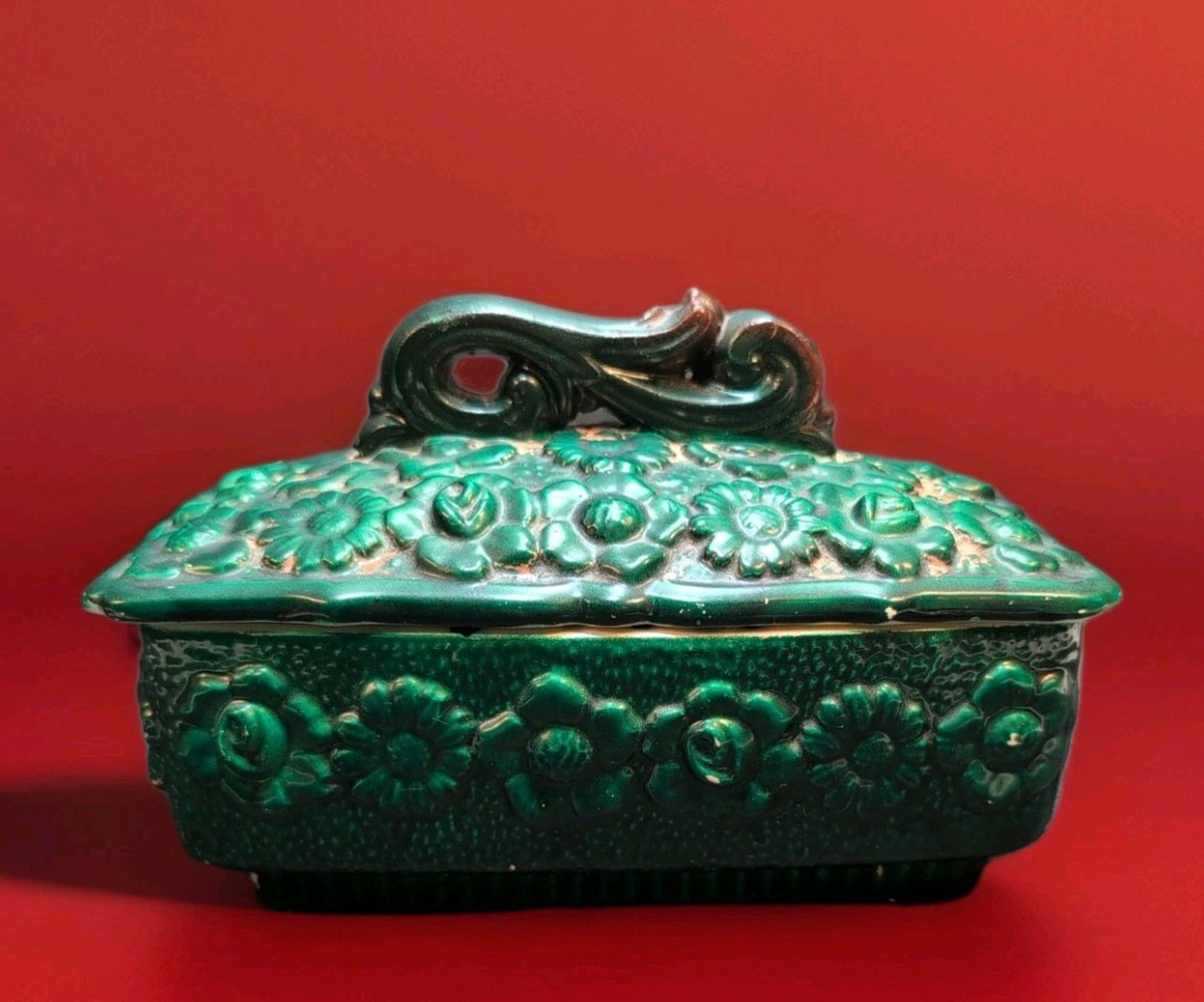 MCM Made in Japan Ceramic Dresser Box 1950's-60's Faux Jade/Malachite Look | eBay MCM Made in Japan Ceramic Dresser Box 1950's-60's Faux Jade/Malachite Look | eBay