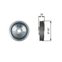 Gates Riemenscheibe, Kurbelwelle TVD1135 FüR Alfa Romeo Fiat Opel Lancia Saab