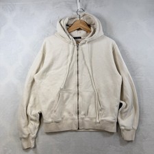 Brandy Melville Full Zip Cream Hooded Sweatshirt Casual Walking Athletic Size M