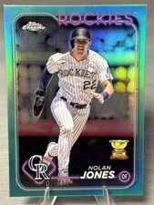🏔️⚾️NOLAN JONES 2024 Topps Chrome Aqua Refractor /199 #ROCKIES STAR!!!⚾️🏔️