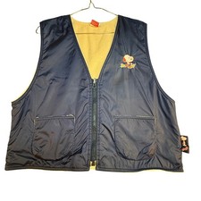 Vintage Kids Snoopy Blue Fleece Lined Vest Lightweight Boy Size XL Charlie Brown