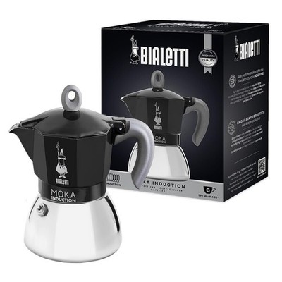 Bialetti Moka Induction 6 Cup Stovetop Espresso Maker Black All Hobs Made Europe