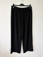 George Women’s Black Wide Leg High Waist Soft Stretchy Work Trousers Size 16-18