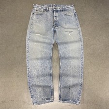 Vintage 90s Made in USA Levi's 501xx Faded Blue Denim Jeans 34x30