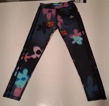 NWT Girls' ADIDAS All Over Print Blur Floral Tights/Size M