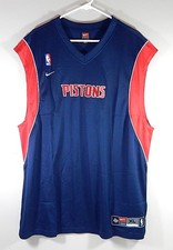 Detroit Pistons Nike Team Pre Game Sleeveless Shirt Team Issued Navy XL