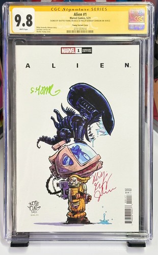 Alien #1 CGC 9.8 SS 2xSigs Skottie Young & Phillip Kennedy Johnson Top Pop