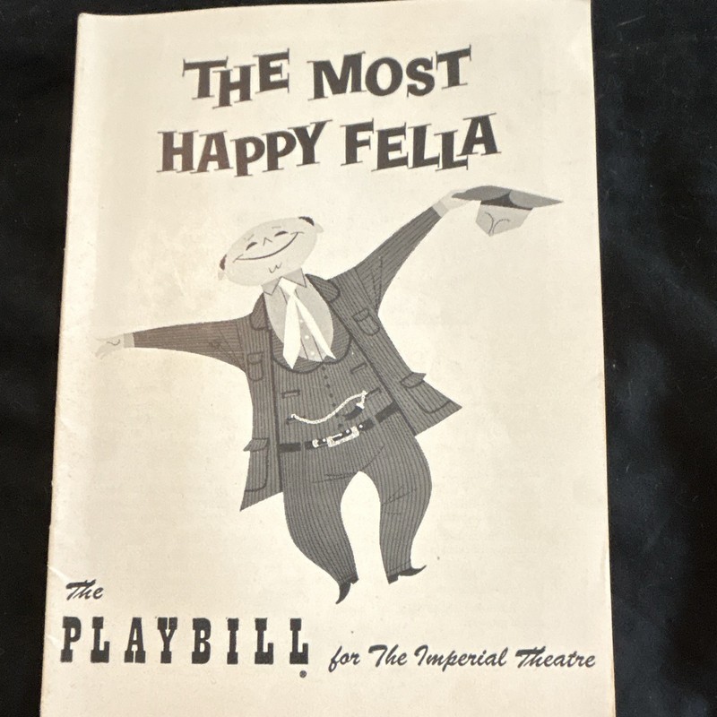 The Most Happy Fella Vintage Broadway Playbill (Aug 1956) Robert Weede Lee Cass