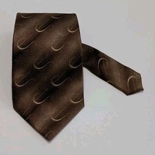 Salvatore Pellegrino Men's Brown Gold Geometric 100 Silk Woven Tie